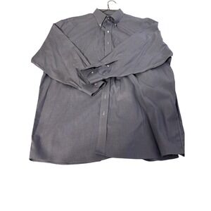 J.S. Bank Traveler Shirt Mens 18.5 34 Blue Button Down Cotton Dress